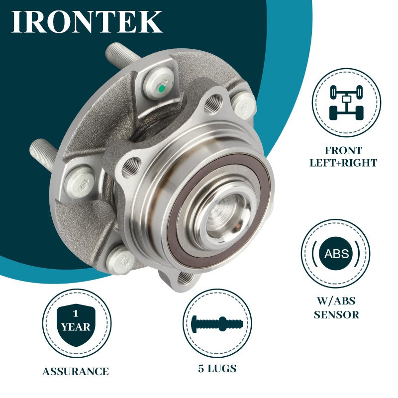 IRONTEK Front Wheel Bearing and Hub Assembly Fit 2003-2007 for Infiniti G35 RWD, 2003-2009 for Nissan 350Z 513268x2 5 Lugs w/ABS 2 PCS - Image 2